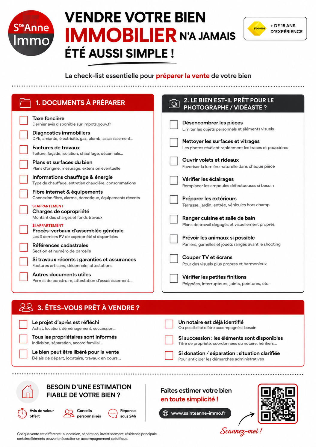 Checklist pour vendre sa maison — Sainte Anne Immo